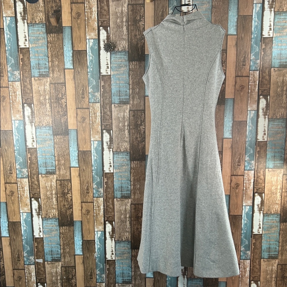 Pascal Millet Large  Gray Sleeveless Turtleneck Midi Dress - Picture 13 of 16